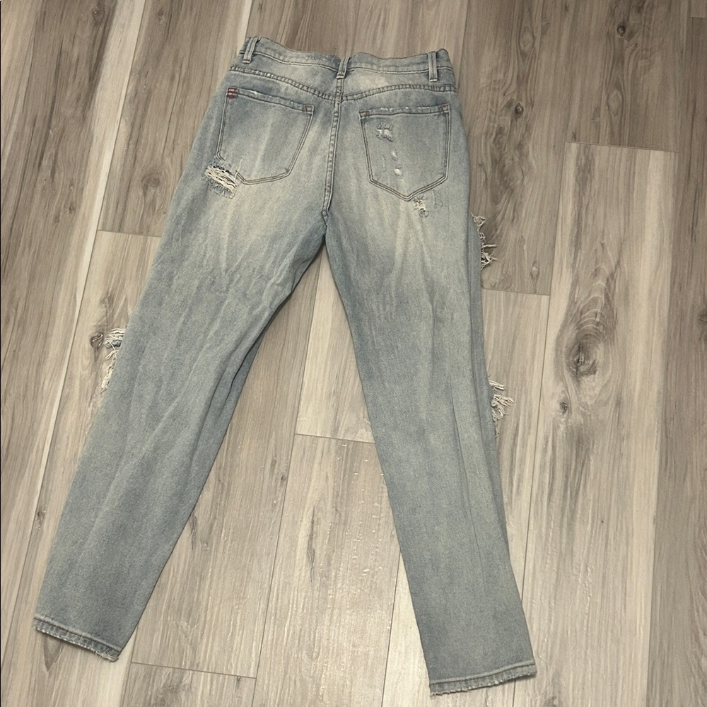 BDG Light Blue Distressed Straight Leg Jeans - Picture 3 of 3